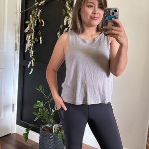 Beyond Yoga‎ Boyfriend Jersey Cropped Pullover Tank. L